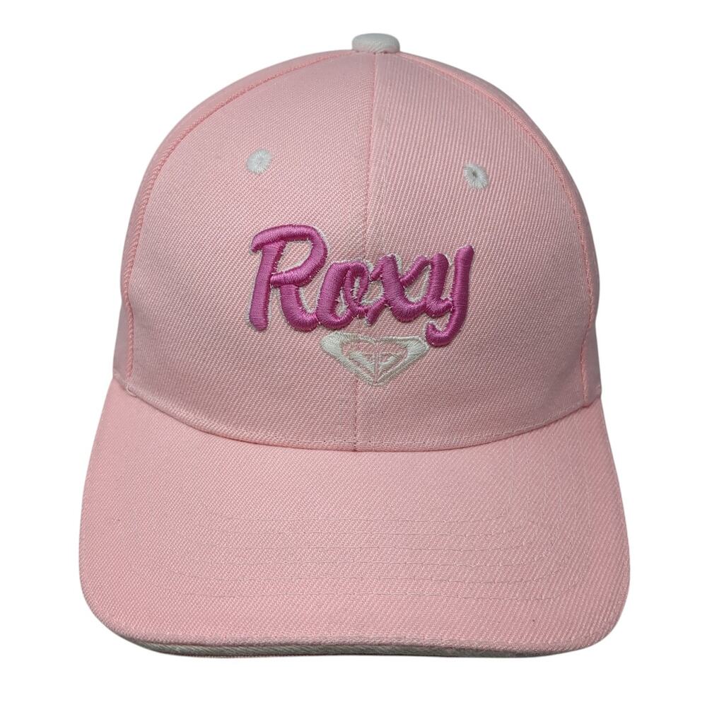 Roxy Strapback Hat Pink One Size Embroidered Logo Spell Out Adjustable